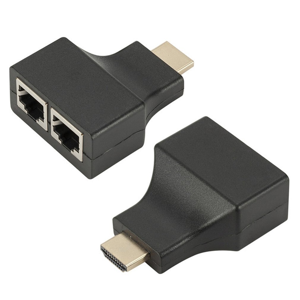 30 meter hdmi forlænger til dual  rj45 over cat 5e/6 netværk ethernet 4k adapter  hd 1080p hdmi over  rj45