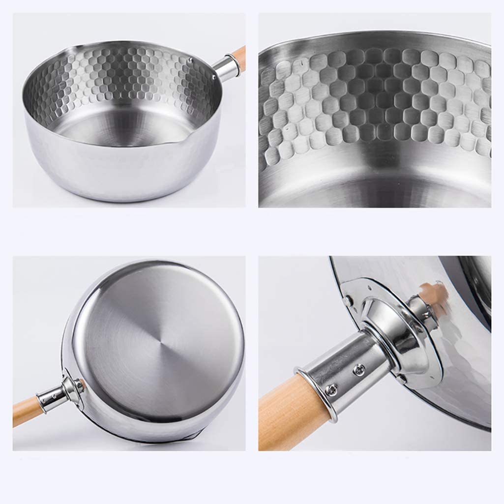 Roestvrijstalen Steelpan Met Deksel Massief Houten Handvat Met Haak Multifunctionele Sauspan Met Gietuitjes, Sauspot, Kookpot
