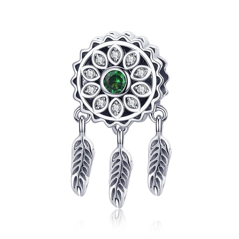 BISAER 925 Sterling Silver Beads Dreamcatcher Charms Dream catcher Beads Fit Charm Silver 925 Bracelet Vintage Jewelry ECC330: ECC893