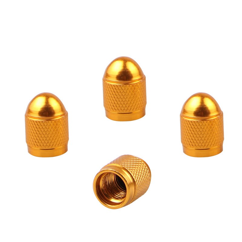 4 pçs tampas de válvula de bicicleta carros motocicletas bicicleta roda pneu válvula capa poeira schrader tampas de válvula bicicleta acessórios: 4PCS Gold