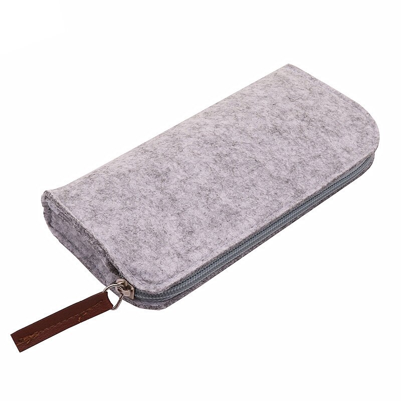 Felt pencil case Fountain pen apple pencil case Ballpoint pen cute pencil cases Gel pen chool pencil case kawaii pencil case: Light gray