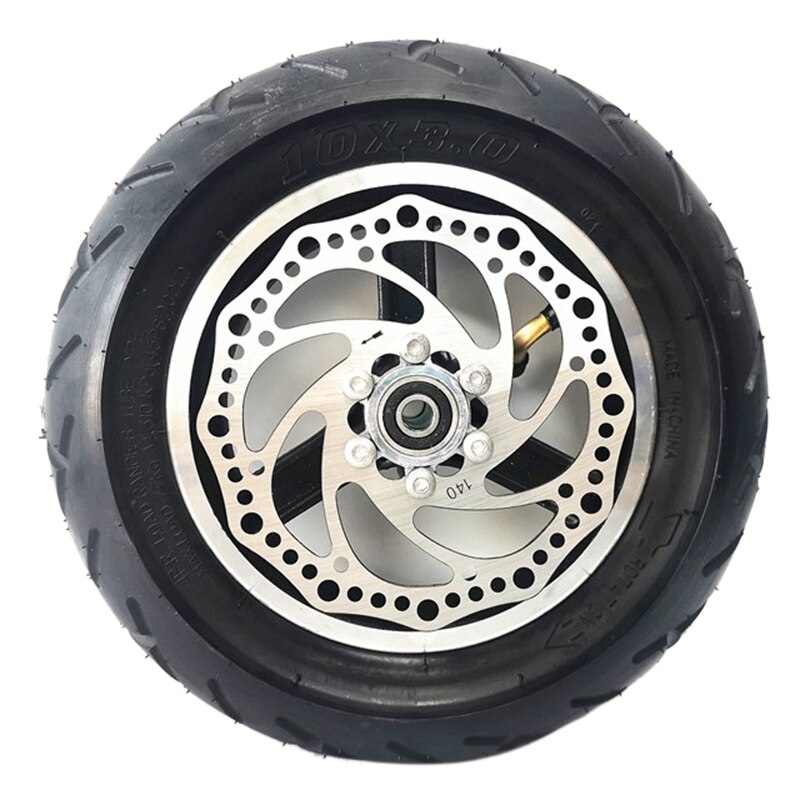 10 Inch Vacuum Tire 10X3.0 Electric Scooter Rear Tire with Wheel Hub Disc Brake Set Scooter Back Tyre: Default Title