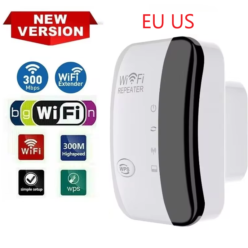 Wzmacniacz sygnału Wi-Fi Bezprzewodowy wzmacniacz sygnału Rozszerzony wzmacniacz sieci UE USA Router domowy 300 m przez ścianę Sypialnia Odbieraj ruch