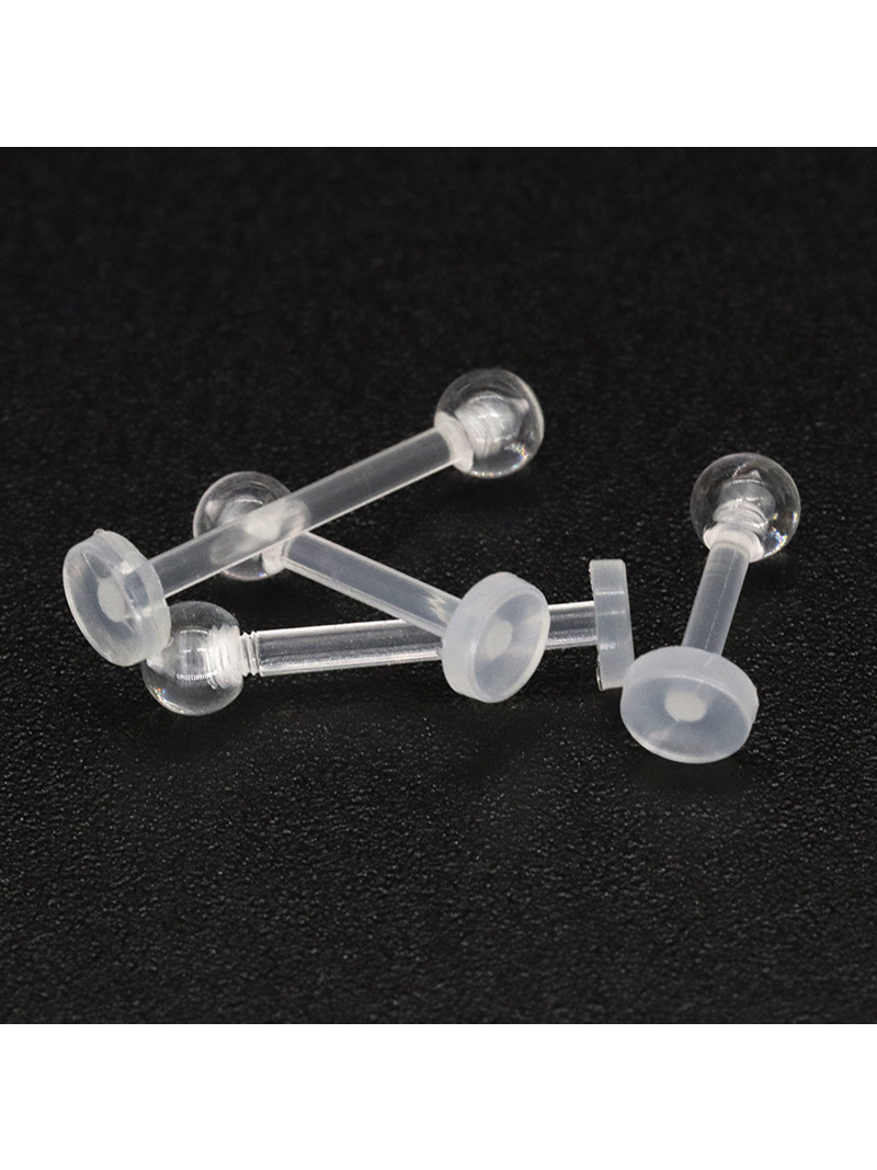10PC/set Clear Acrylic Lip Rings Monroe Labret Studs Piercing Jewelry Bioflex Ear Tragus Helix Earring Retainer 6/8/10mm