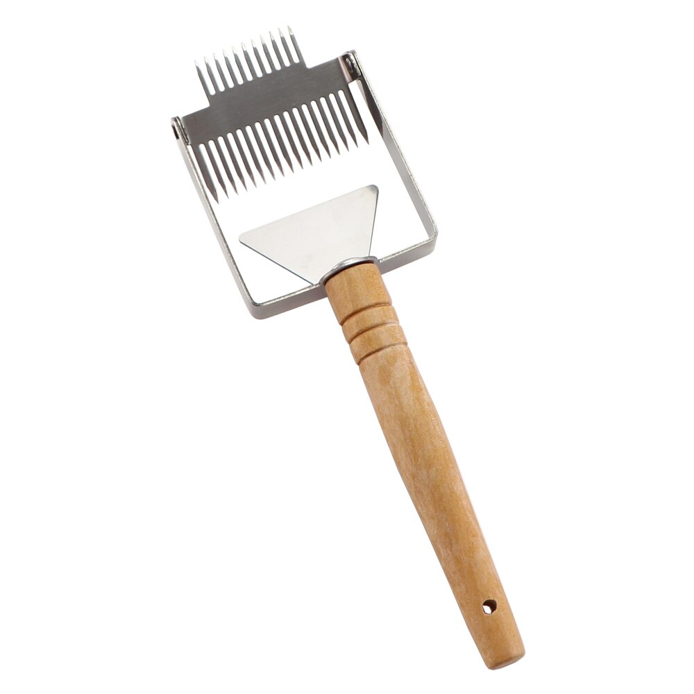 Multifunctional Beehive Honey Cutter Uncapping Fork Wooden Handle Honeycomb Scraper Stainless Steel Knife Shovel Beekeeping Tool: C
