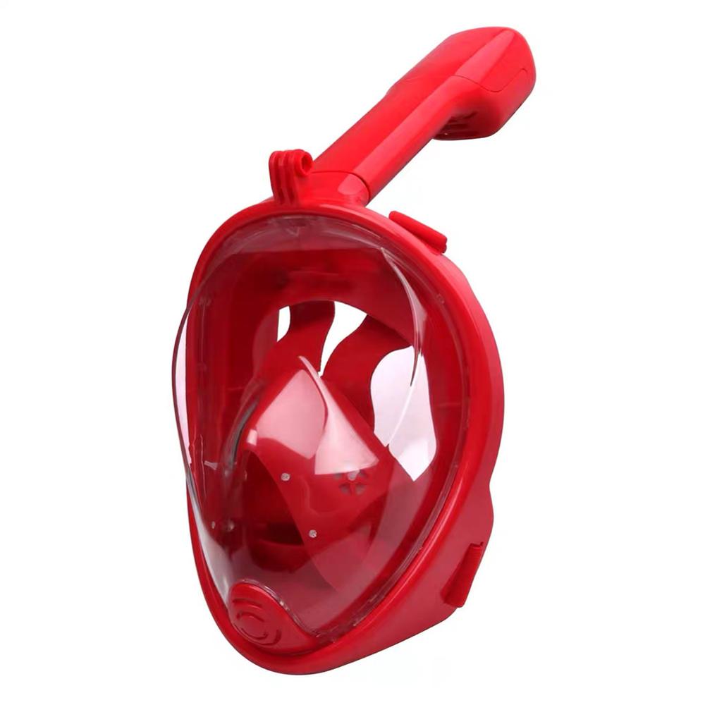 6 Colors seaside silicone diving mask anti-fog detachable diving snorkeling full face mask: Red L