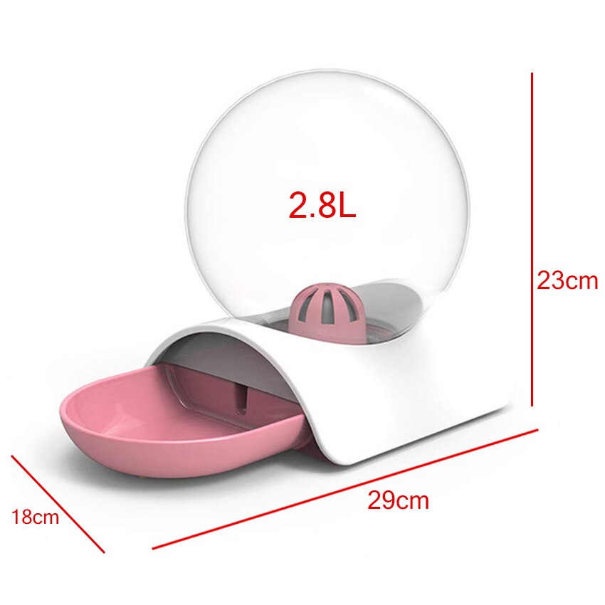 Bol d&#39;eau à bulles pour chat, distributeur automatique d&#39;eau, fontaine pour chats, grand bol à boisson, sans électricité 2,8 l