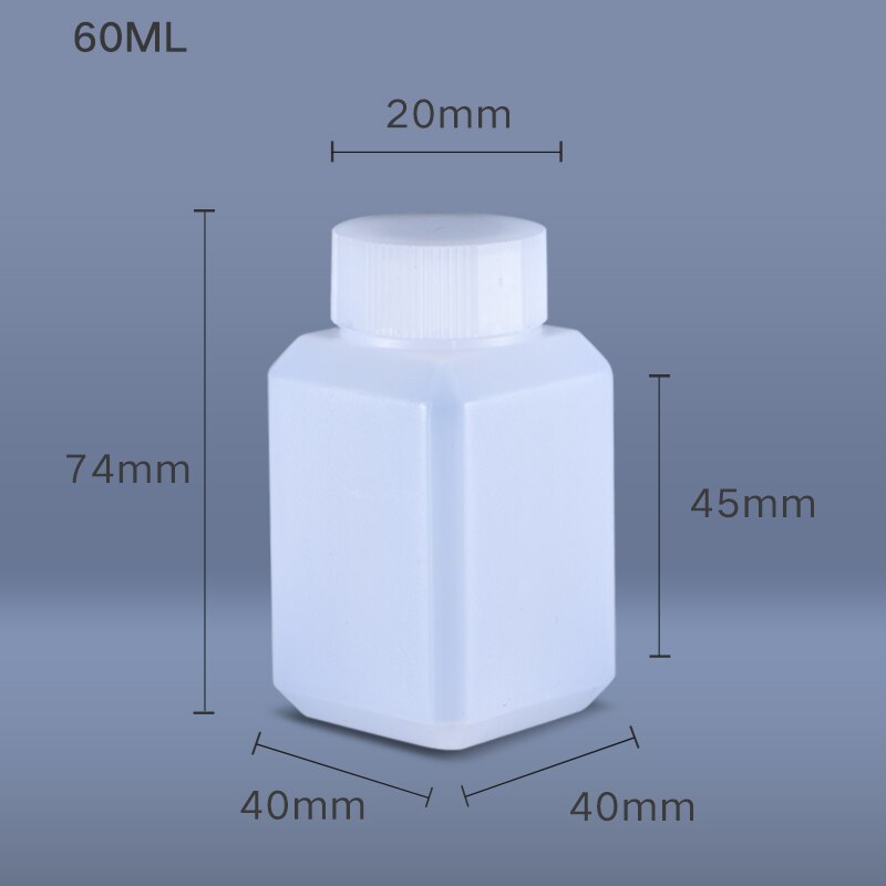 UMETASS Empty Plastic Bottle with Lid Food Grade cosmetic container travel Refillable Bottle 20ml/30ml/40ml/100ml/250m/500ml: 60ML-HDPE