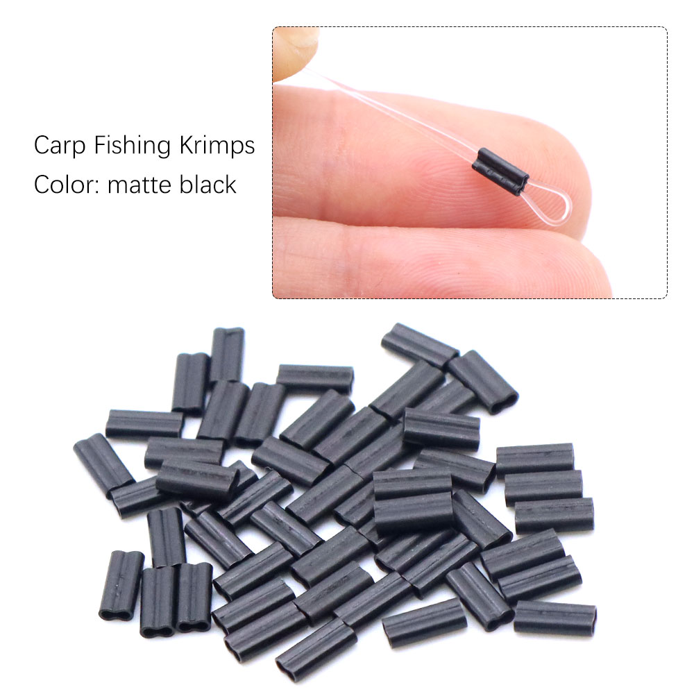 Fundas Krimps para pesca de carpa, accesorios para aparejos de carpa Chod, sedal de pesca de fluorocarbono, aparejos terminales de tubo de prensado, 25 uds.