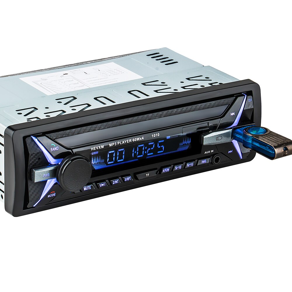 For 12V Bluetooth Auto Car Radio 1DIN Stereo Audio MP3 Player FM Receiver Support Aux Input SD USB MMC