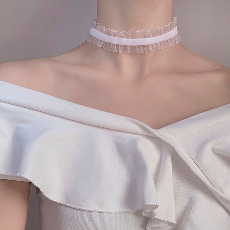 gotisch Klassische Charme Weißen Kragen Frauen Spitze Kragen Handgemachten Partei Samt Spitze Jahrgang Halsband Halskette Für Frauen Kragen: C1734