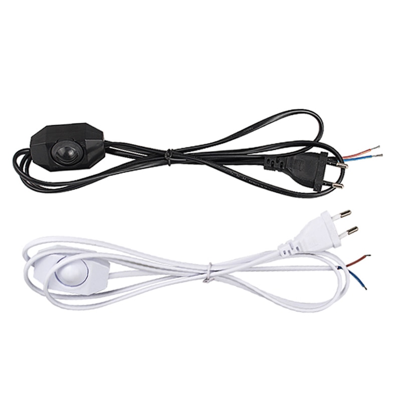 1.8M Black White EU Plug Dimmable Switch Cable Light Modulator Line Dimmer Controller Table Lamp Power Wire AC110V 220V