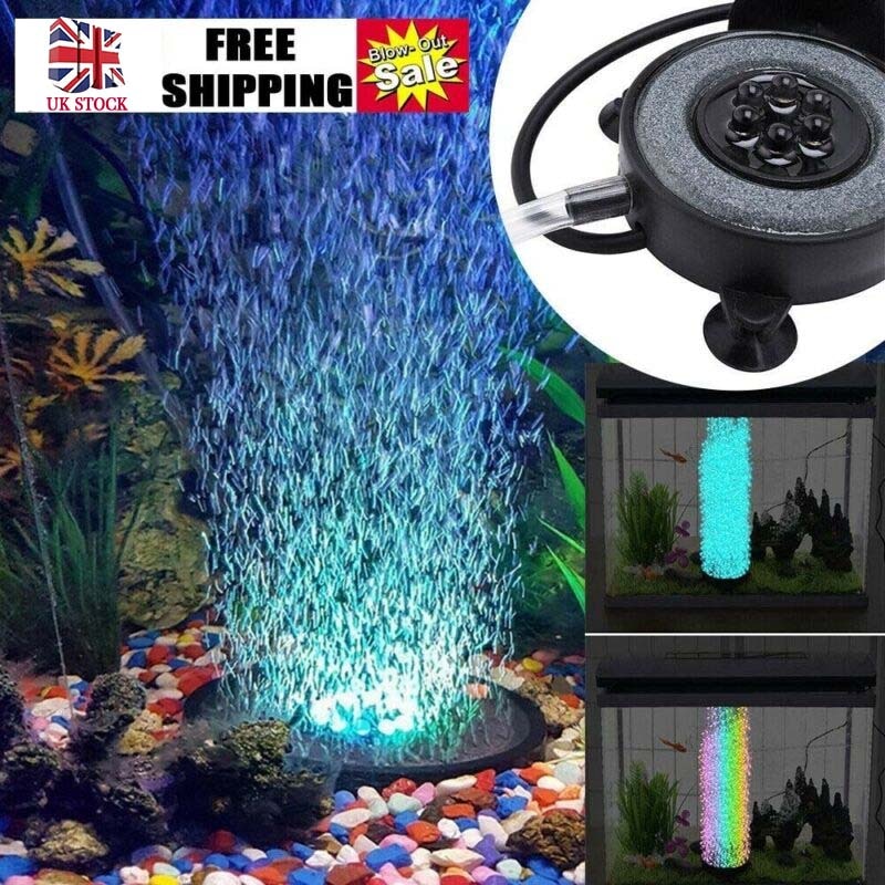 LED Air Bubble Light Underwater Submersible Fish Tank Light Color Changing Aquarium Air Bubble Lamp Aeration tools