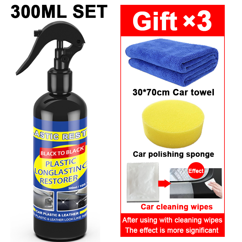 Restaurador de plástico para coche, productos de limpieza de coche con brillo negro, restauración de cuero y plástico, renovador de revestimiento de reparación y pulido automático: Blanco
