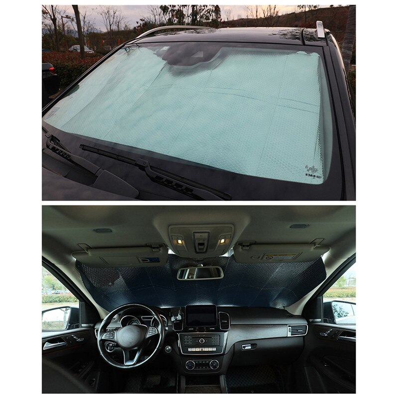 Car Windshield Sunshade Aluminum Foil Insulation Bubble Auto Front Window Heat Shield Cover Foldabler Fits For Various Sizes