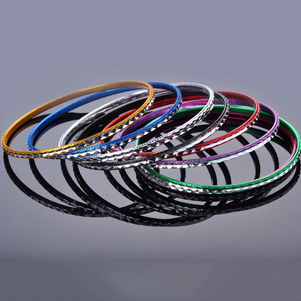 10 Stuks/partij Vrouwen Mode Multi-color Aluminium Band Bangles Charm Armband