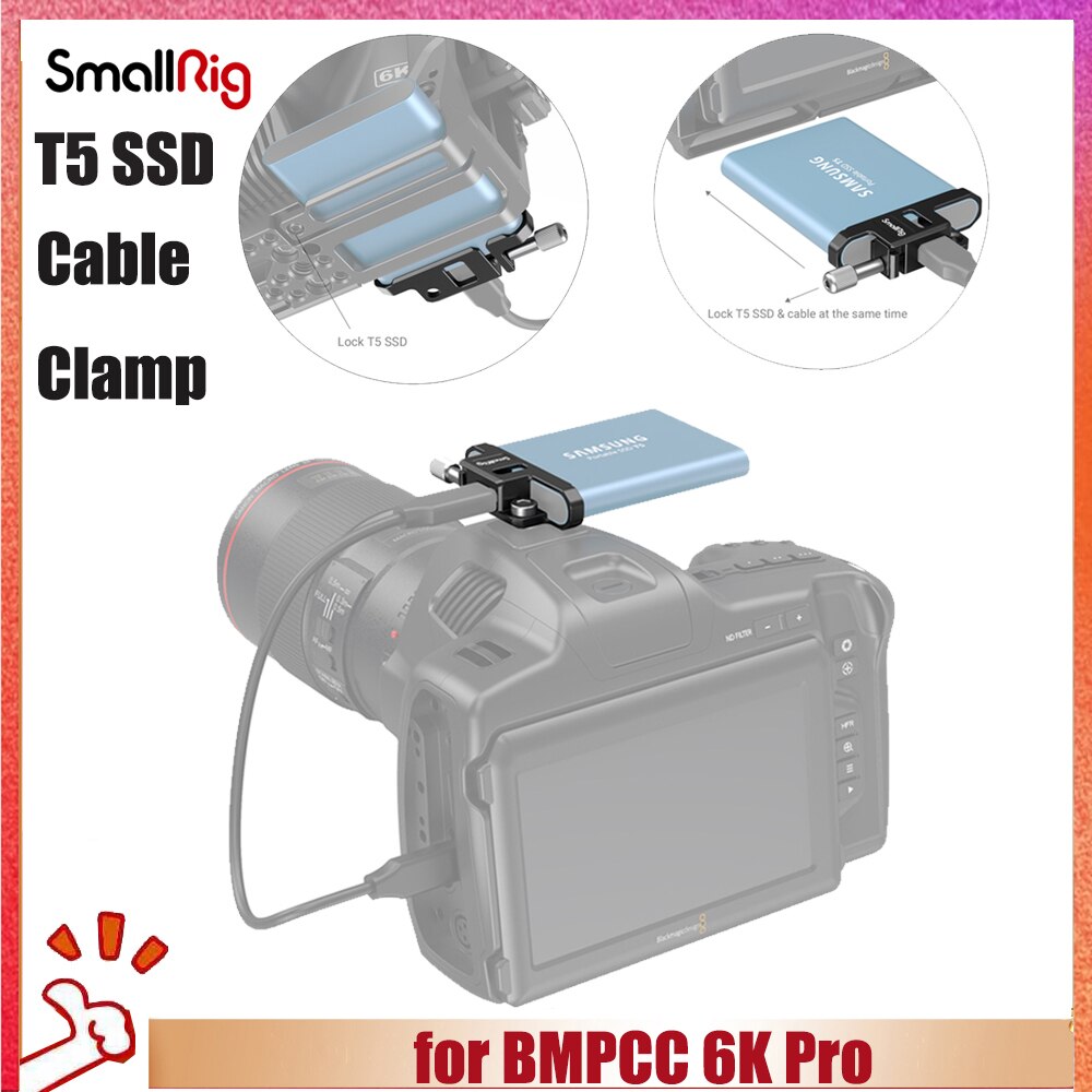 SmallRig Aluminum Alloy T5 SSD Camera Rig Mount Cable Clamp for BMPCC 6K Pro 3300
