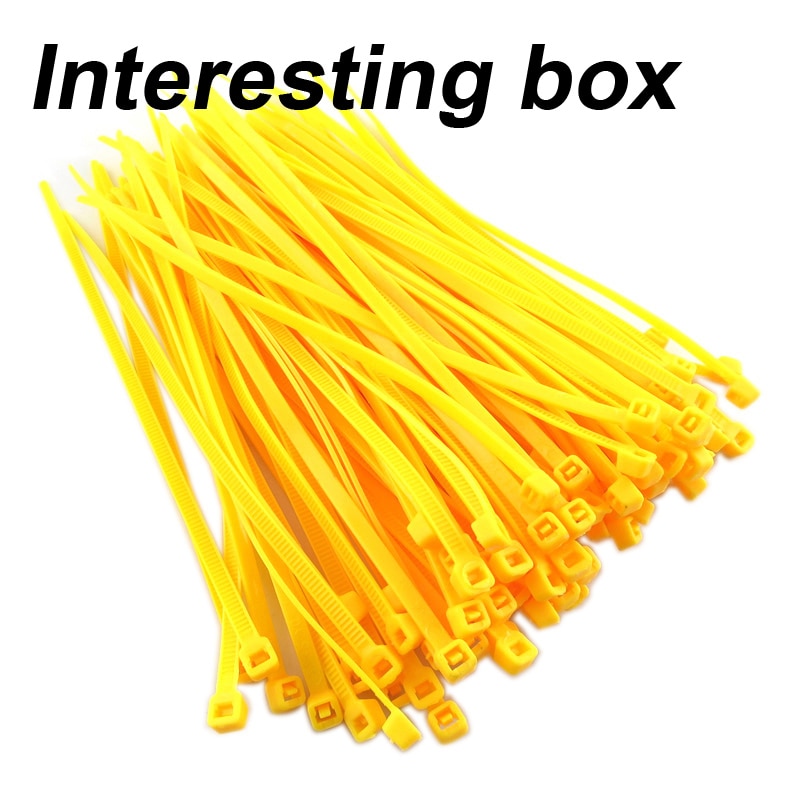 Plastic cable tie bag 4 * 150 (100 pieces) yellow DIY model assembled fixing belt nylon cable tie