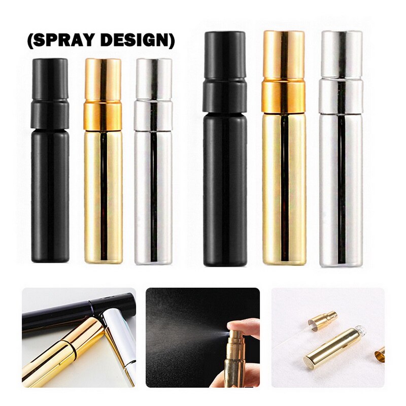 1pc bouteilles d'huile essentielle vaporisateur/rouleau sur acier inoxydable rouleau boule masseur crème pour les yeux parfum rechargeable bouteille vide 5ml 10ml