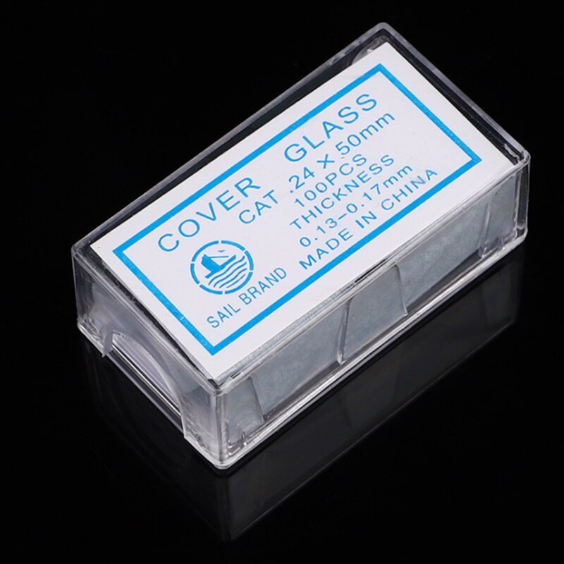 100 st 24 x 50 mm mikroskopglas objektglas täckglas blank tjocklek 0.13-0.17mm transparenta mikroskoptillbehör laboratorium