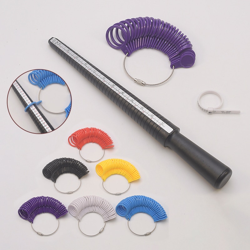 Professionelle Schmuck Werkzeuge Set Ring Dorn Stick Finger Gauge Ring Sizer Mess UNS Größe Diagramm Kits