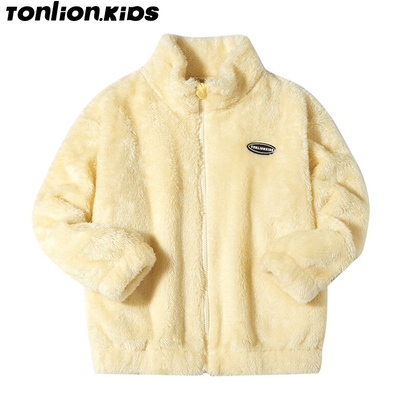 tonnellata Leone bambini inverno ragazze 'peluche cappotto moda carino casuale cerniera boutique abbigliamento per ragazze adatto da 5 a 12 anni