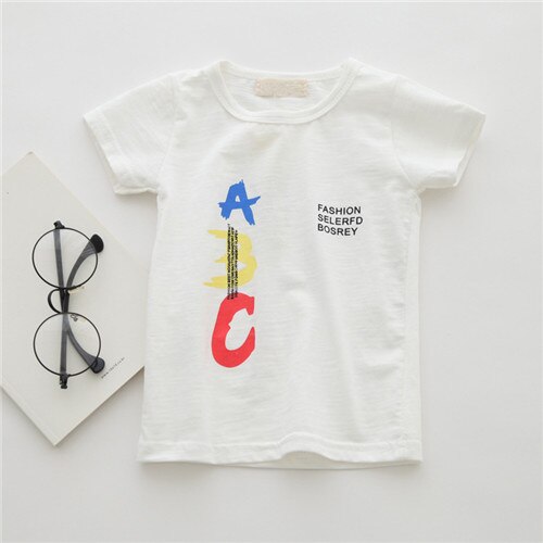 Cartoon Auto Baby Jongens T-Shirts Zomer Baby Korte Mouw Tops Mode Baby Boy Kleding Kinder T-shirts voor Jongens: WHITE / 18m
