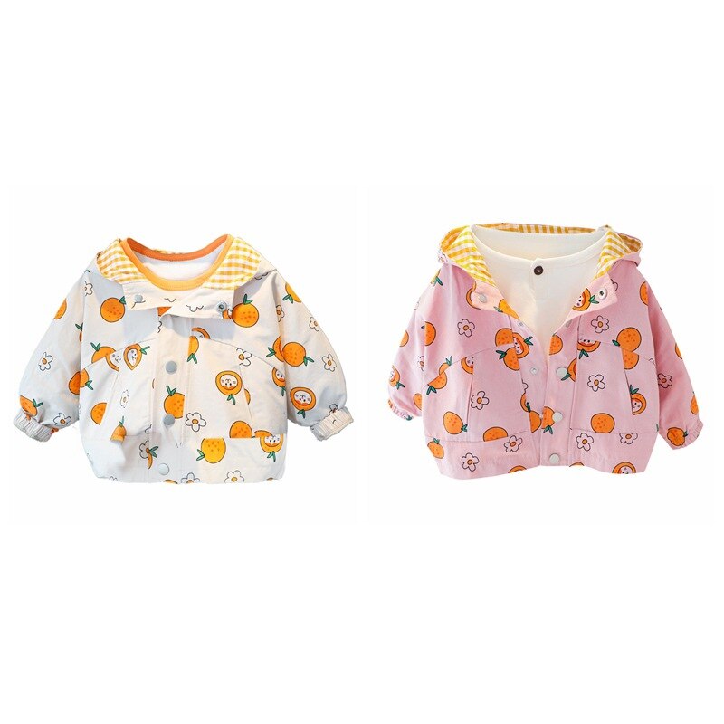 Herfst Baby Boy Kids Kleding Sets Cartoon Oranje Print Bovenkleding Kinderkleding Kinderen Jas Outfits Tops