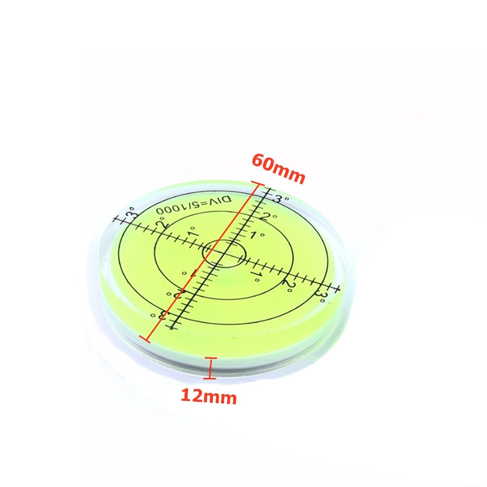 Universel grøn cirkulær boble niveau bullseye vaterpas boble rund boble niveau måleinstrumenter værktøj 60 x 12 mm