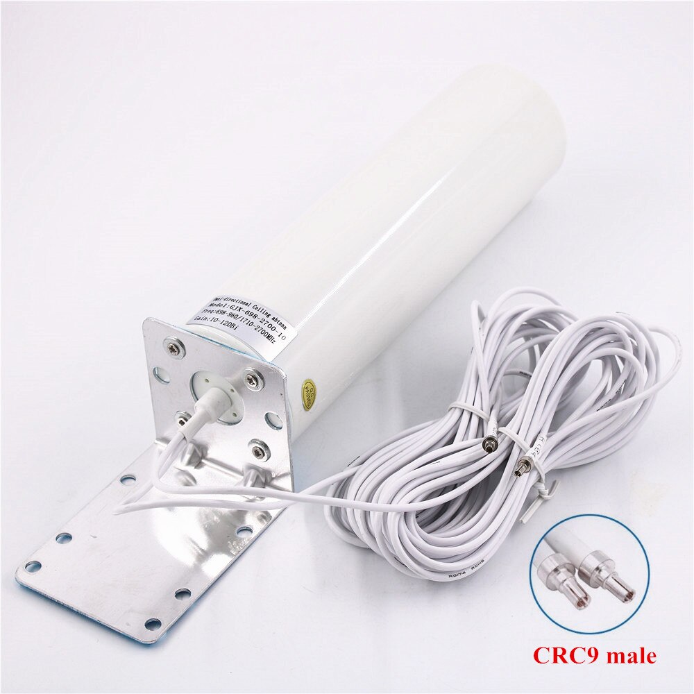 3g 4g lte antenne lang rekkevidde 12 dbi omni utendørs antenne 2.4 ghz crc 9 ts9 sma hannkontakt med 5m kabel til huawei ruter modem: Crc 9 hann