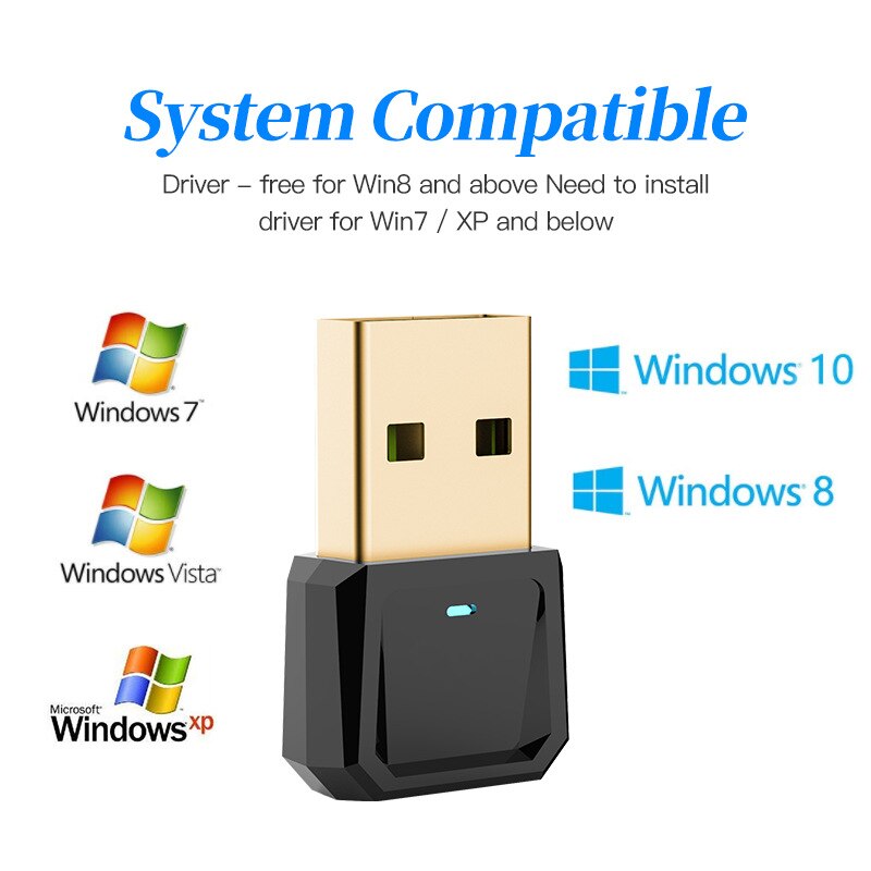 Bluetooth USB adapter 5.0 desktop computer transmitter wireless mouse keyboard speaker printer receiver: Default Title