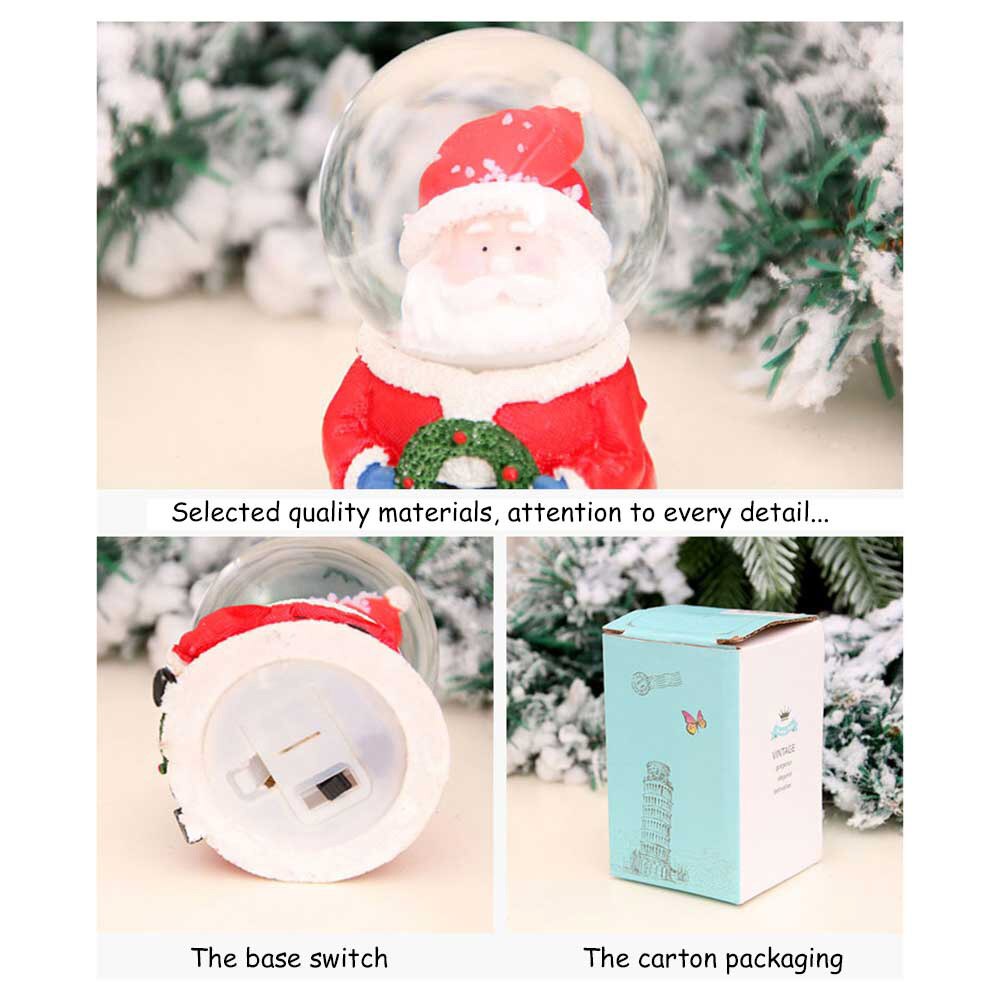Bola de cristal para decoración del hogar, pilas de botón en miniatura, decoraciones navideñas de , esfera de cristal creativa, 7 5 5cm, artesanía