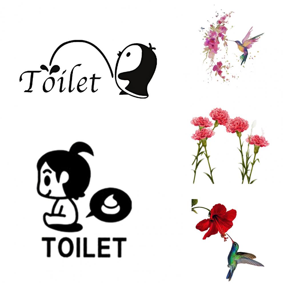 Sticker Decal Self-adhesive Toilet Decal Vibrant Color Toilet Mural
