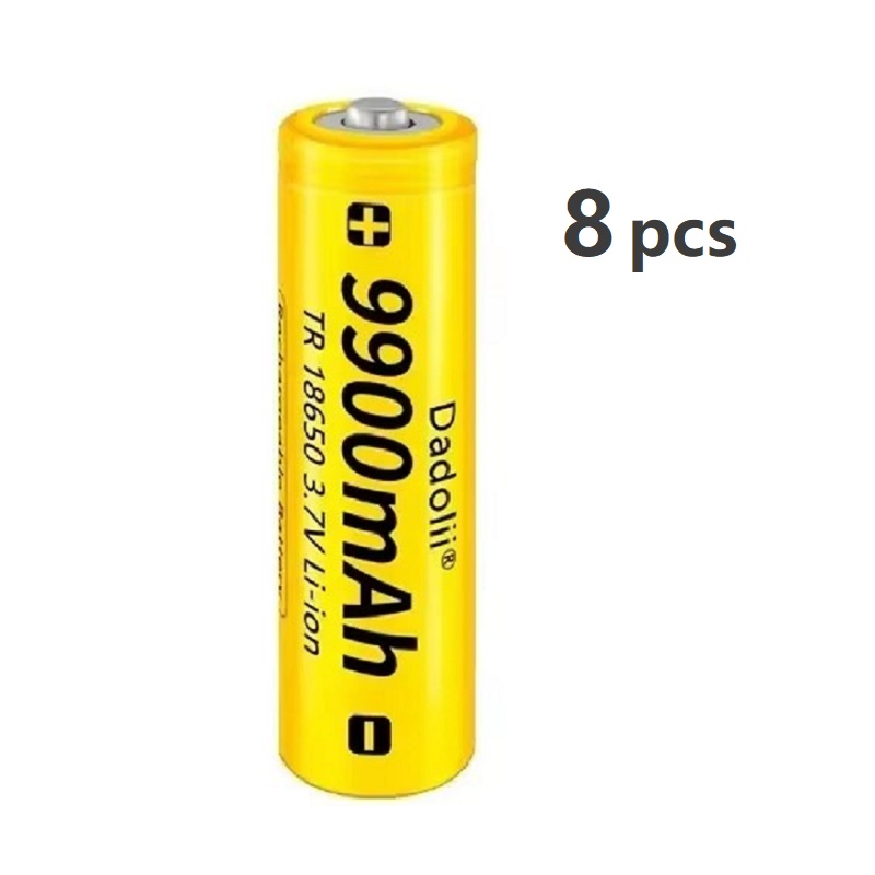 18650 battery 3.7V 9900mAh rechargeable lithium battery for LED flashlight flare battery: Chocolate