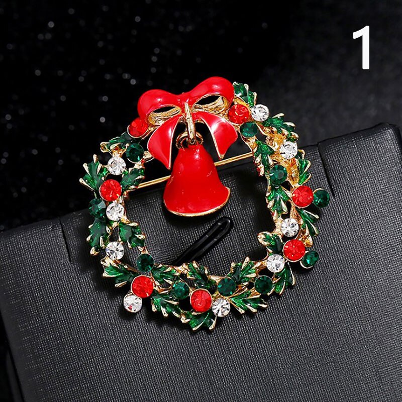 Portable Christmas Pins Wreath Ladies Brooches Lots Shape Brooch Pin: N1