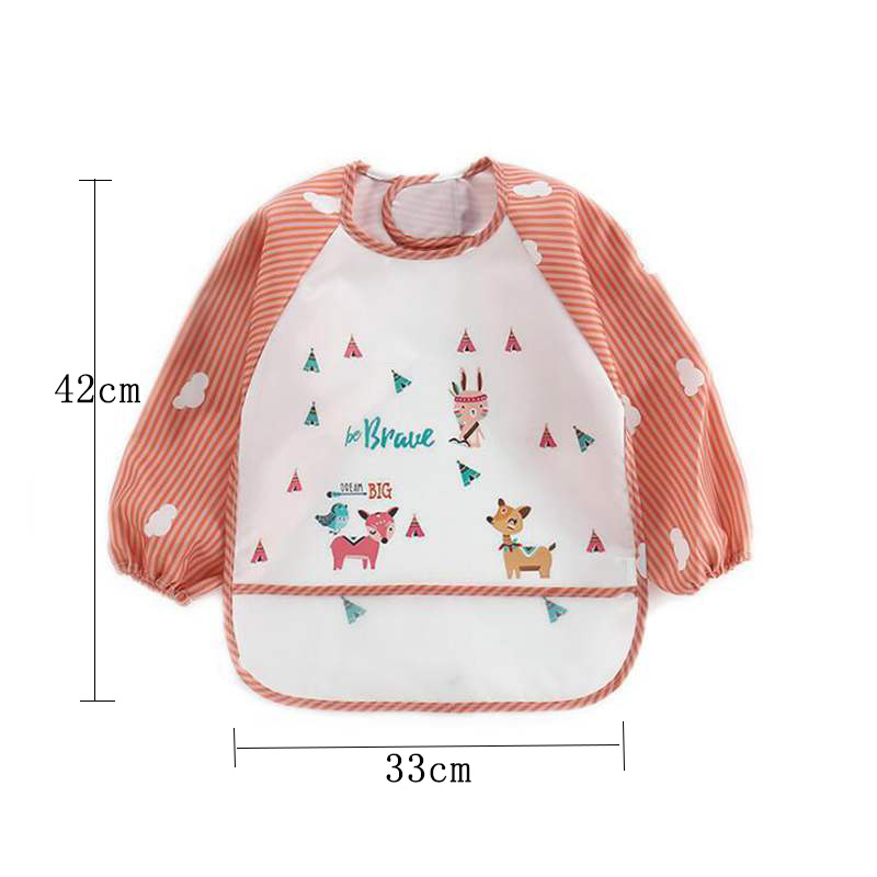 Desenhos animados babadores do bebê à prova dwaterproof água manga longa material de alimentação do bebê crianças bebê menina menino bibs comer desenho avental arroto pano baberos