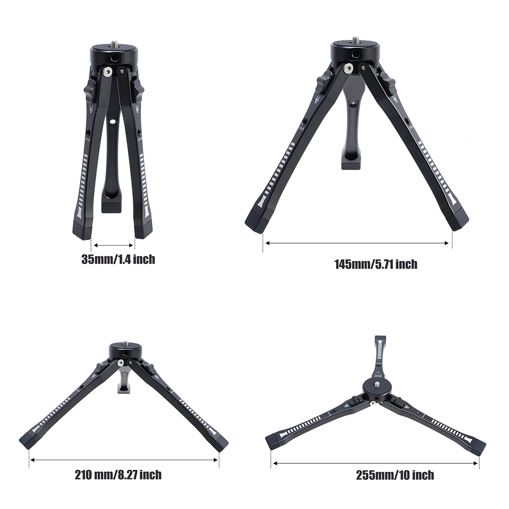 Mini treppiede treppiede da tavolo in lega di alluminio con vite da 1/4 per proiettore DSLR fotocamera reflex videocamera monopiede portatile carico 3 kg