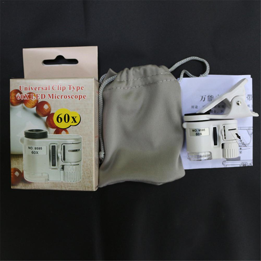 60X Mobile Phone Microscope Magnifying Glass LED Tools Magnification With Micro Camera Clip With Optical Magnifier LED Light