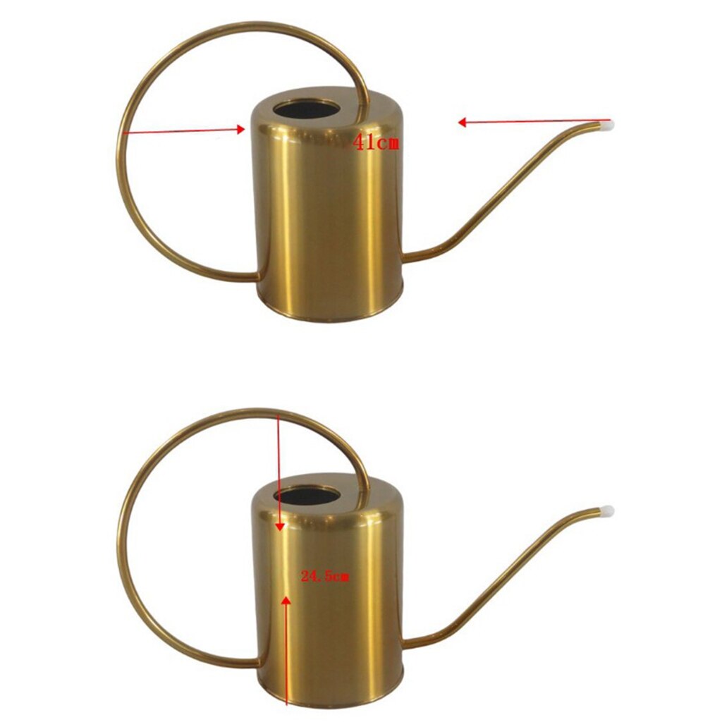 Regadera de jardín con caño largo, recipiente de riego inoxidable para plantas de casa, 2.0L