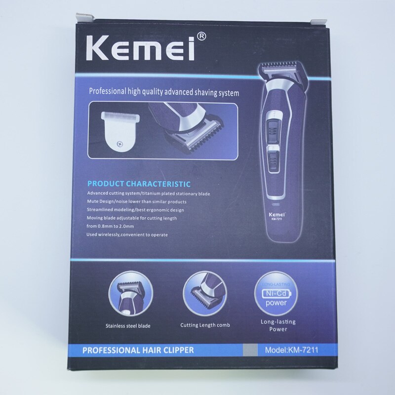 Kemei Precisie Mannen Tondeuse Low Noise Styling Trimmer Tondeuse Scheren Machine Kapper Speciale Gereedschap 45D: with box
