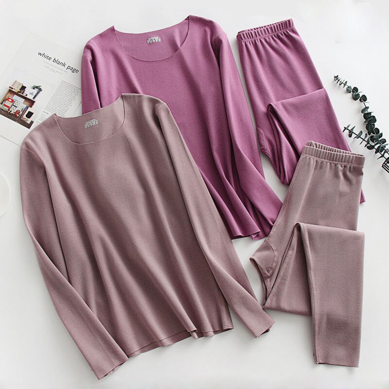 Conjunto de ropa interior térmica de para mujer, ropa de lana de talla grande, traje térmico de terciopelo para mujer, Calzoncillos largos gruesos y cálidos