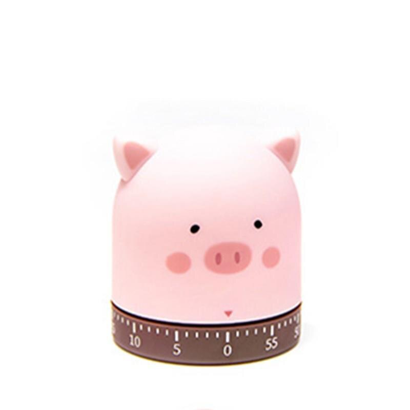 Kitchen Timer Animal Shape Adorable Cooking Shower Study Stopwatch Alarm Clock Plastic Compact Timer Cooking Countdown Timer: pig