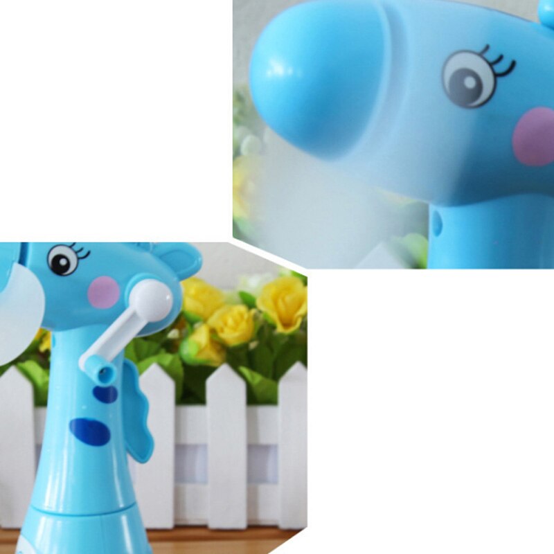 Mini Fan Cartoon Giraffes Portable Handheld Desk Humidification Kid Toy Handheld Water Mist Fan For Child Green