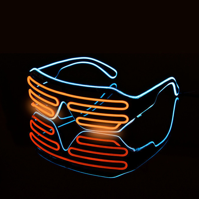 LED Leuchtende Nachtsicht Gläser Halloween glühend Neon- Weihnachten Party Blinklicht Sonnenbrille Glas Festival Brillen: 001
