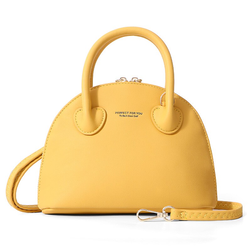 Weichen Shell Handtas Vrouwen Zacht Leer Messenger Crossbody Schoudertas Dames Tote Sac Bolsa Vrouwelijke Hand Tas: Yellow