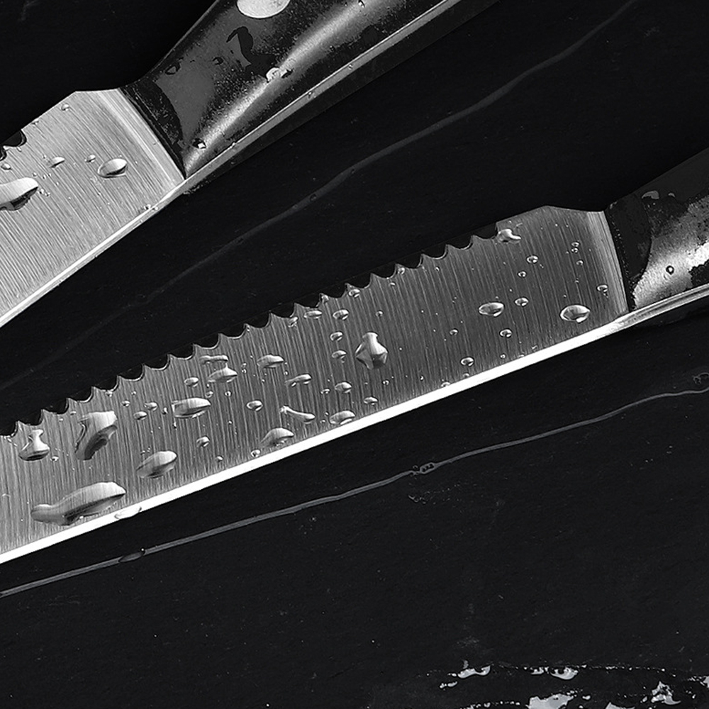 RZD cuchillo para carne de 4,5 pulgadas, juego de cubiertos de acero inoxidable para Chef, filo dentado, herramienta de vajilla para comida occidental