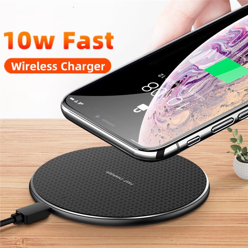 10W Fast Wireless Charger For Samsung Galaxy S10 S9 Note 10 USB Qi Charging Pad for iPhone 11 Pro XS Max XR X 8 Plus Huawei P30