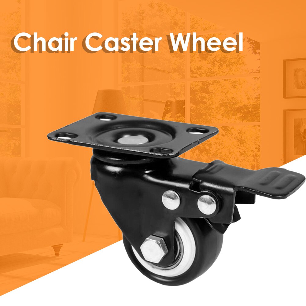 1PC Universal Movable Office Chair Caster Wheel Swivel PU Metal Wheels Rollers Replacement Soft Safe Rollers Furniture Hardware