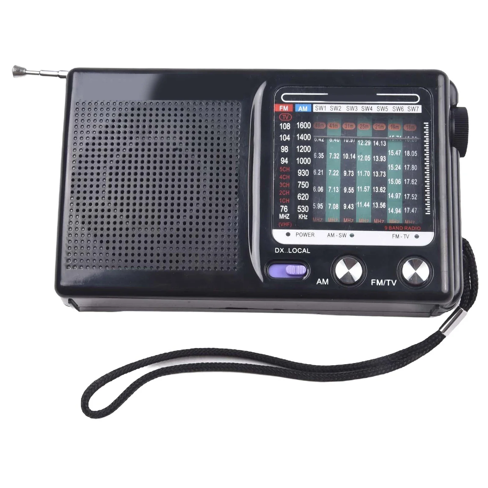 ABS AM FM Radio meteorologica alimentata a batteria Design compatto Suono di alta qualità Mini portatile alimentato a batteria