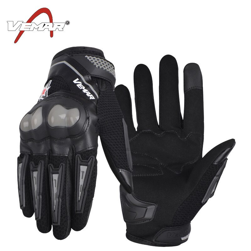 Sommar motorcykelhandskar alla hänvisar till skyddet antichock slitage motocross handskar guantes moto dirt bike handskar: Svart / S